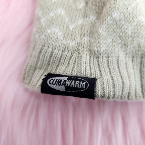 Adidas Womens OS Reversible Beanie Striped Beige White Hat Cap Climawarm - Picture 4 of 4